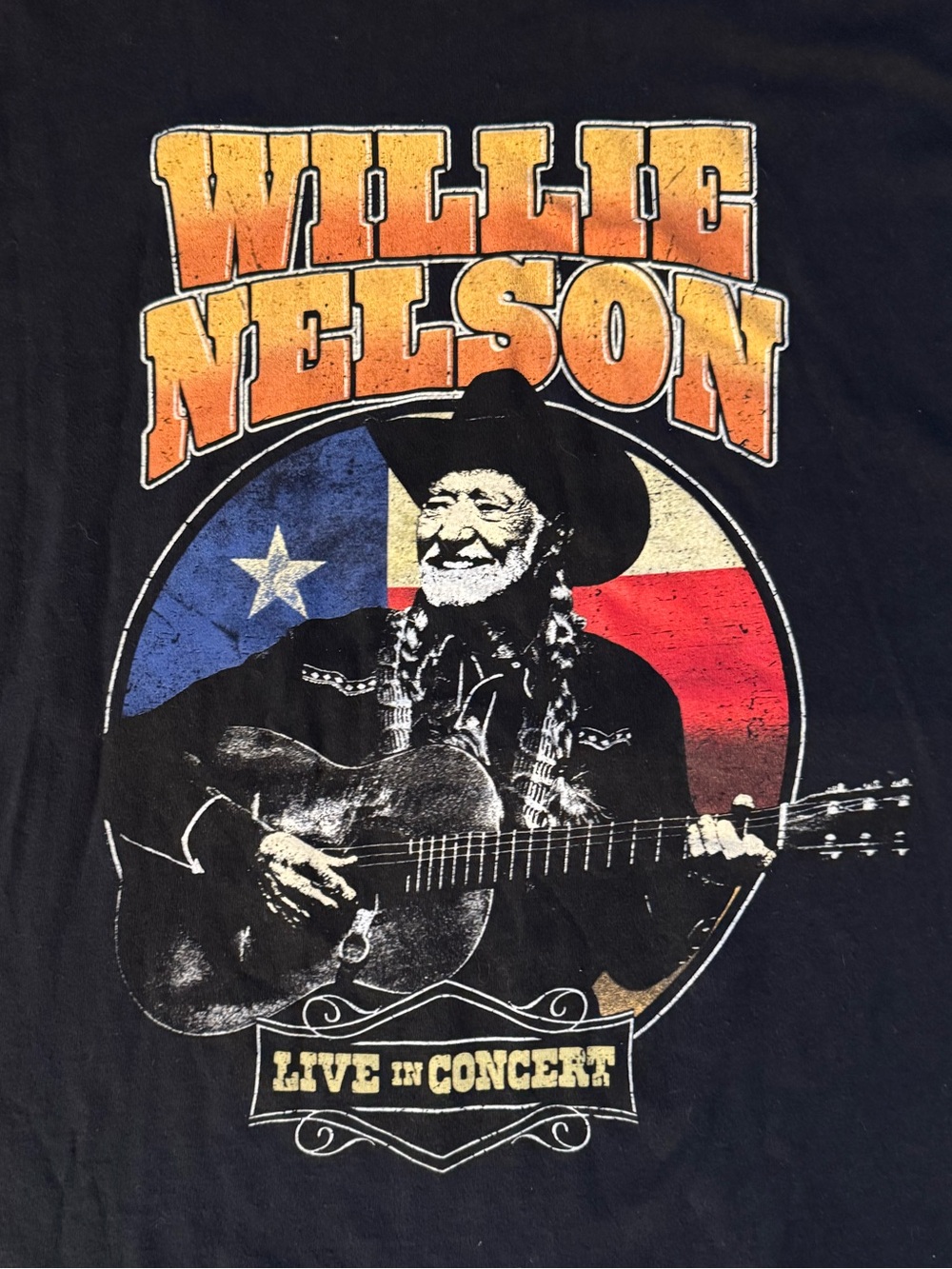 Willie Nelson Black Short Sleeve Graphic Concert Tour 2024 Tee